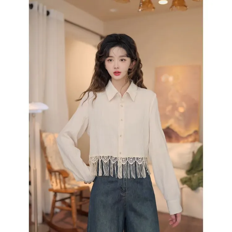 余紫绮【岁华迁】秋季时尚休闲长袖衬衫女百搭上衣ZS1116277