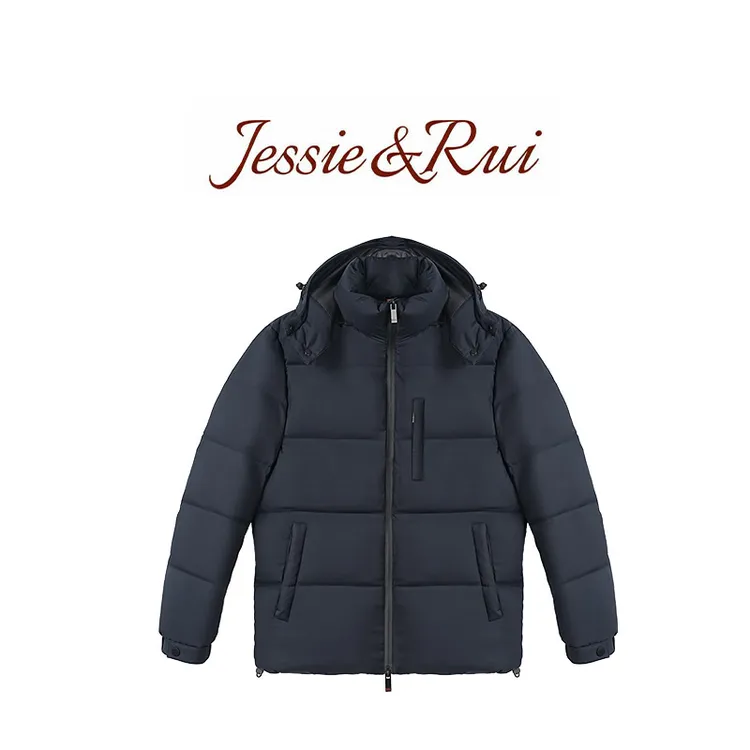 JESSIE睿 杰N亚钻石鹅绒服极寒男士保暖连帽款帽子可拆卸