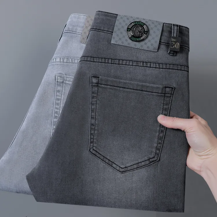 男士牛仔裤男裤欧货2025秋冬新款修身弹力显瘦时尚轻奢水洗牛仔裤