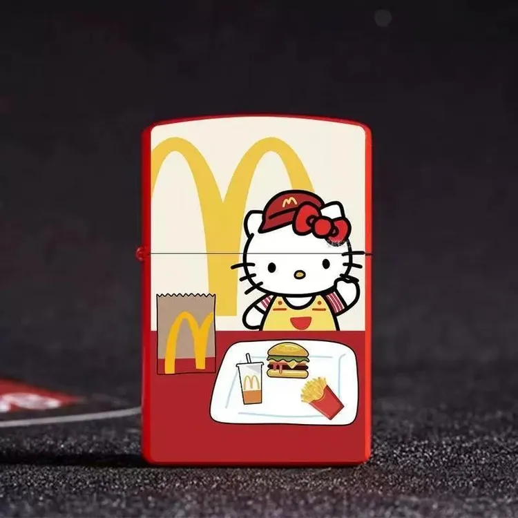 【麦当当KT猫】煤油打火机卡通个性高端金属颜值创意定制打火机翻盖
