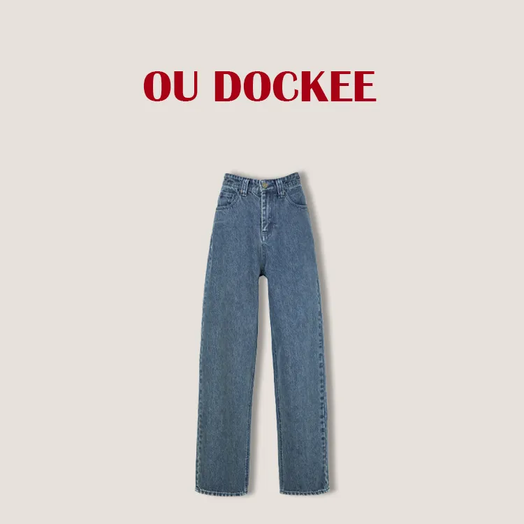 OUDOCKEE 鸥鸥【87棉】萝卜牛仔裤 春季新款直筒时尚 N2501F127T