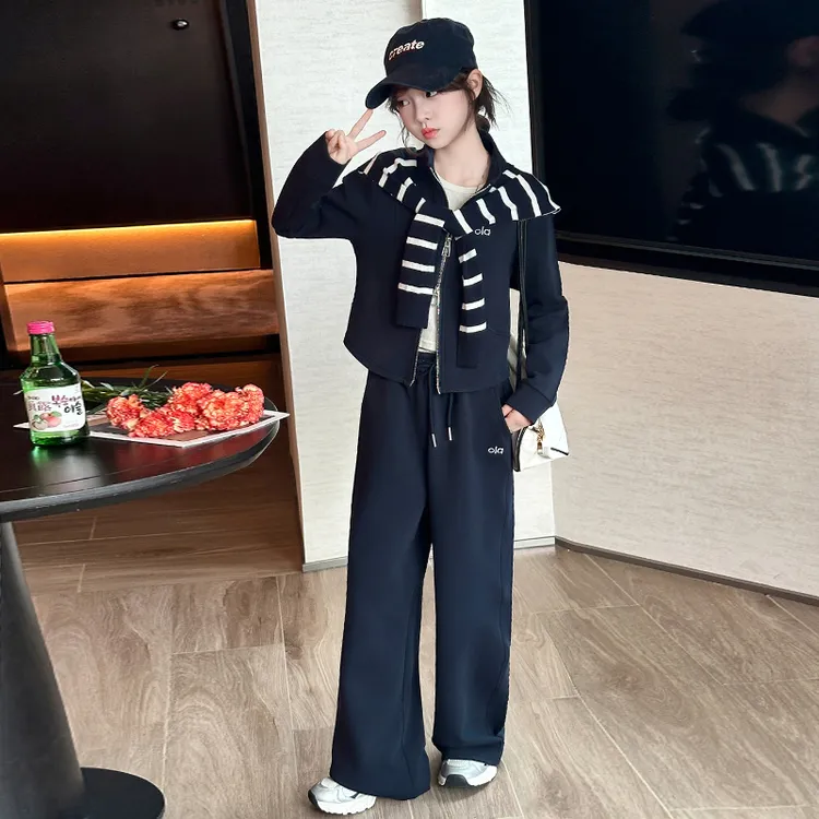 女童套装2025新款春秋款儿童洋气时髦外套中大童女童休闲服套装