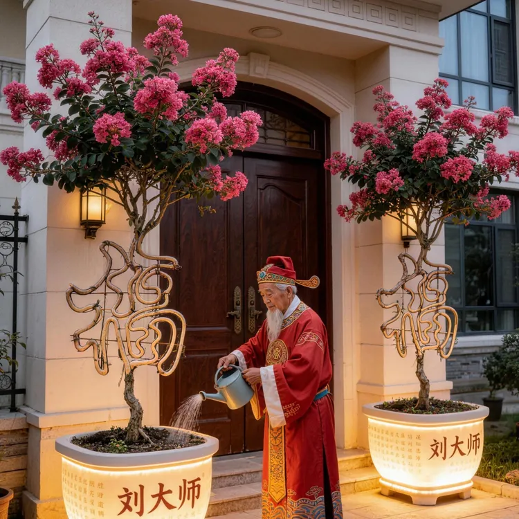 紫薇编织的福字和囍字/福到/双喜/结婚/婚庆/过年/祝福/送礼