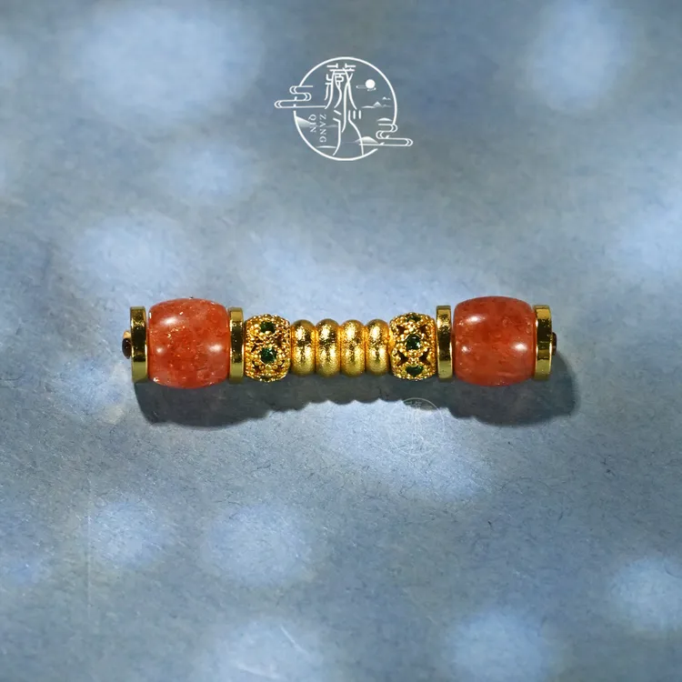 6MM金太阳直切万向轴文玩108手串手链配饰配珠三通对孔延长连接轴