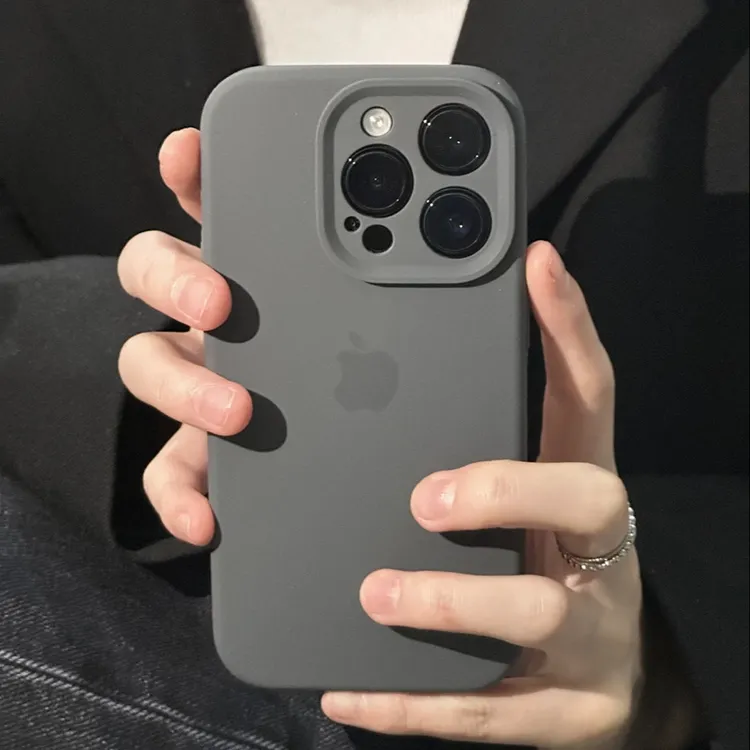 炭灰色适用苹果16Pro手机壳iPhone15promax硅胶液态13/12全包14