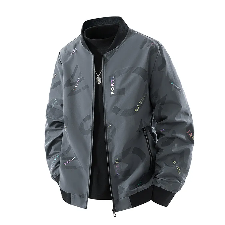 秋季新款夹克外套男士休闲夹克衫立领修身短款百搭潮流大码 2102#