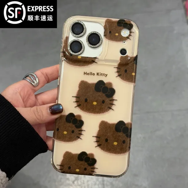 【顺丰包邮】满屏黑皮Kiitty猫头imd手机壳适用苹果17promax防摔