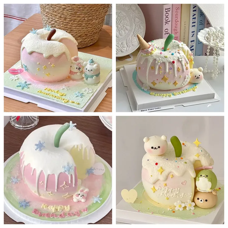 苹果兔子网红爆款生日蛋糕情侣纪念日全国周年日小动物同城配送