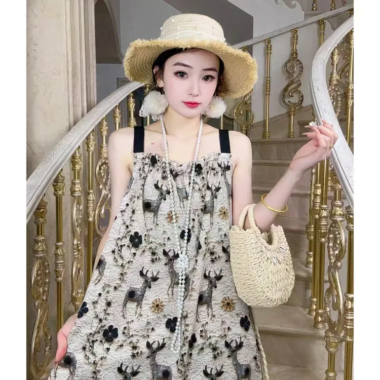 十一专属【一鹿生花】春夏新款百搭时尚大码连衣裙碎花女装