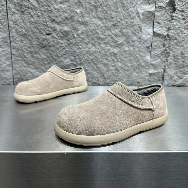 小土豆男鞋冬季新款加绒保暖勃肯鞋一脚蹬懒人鞋男百搭软底休闲鞋