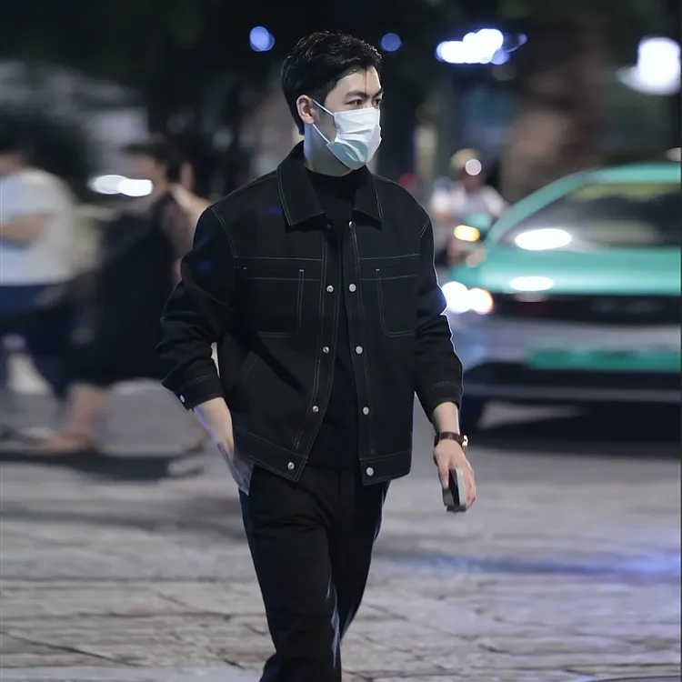 秋冬装男士夹克外套潮流韩版帅气翻领时尚上衣男休闲男外衣