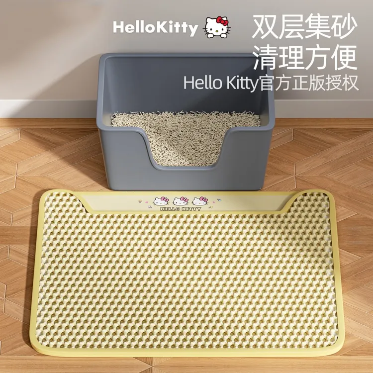宠物联名款猫砂垫双层防漏带出猫砂盆垫超大防外溅垫防水猫垫0671