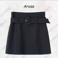 【AR0SE•正品】2025款高腰短裙A字半身裙简约多褶A字裙气质女843003