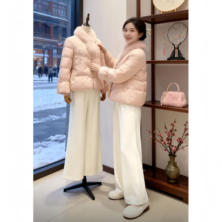 香朵儿【凛冬恋歌】新中式国风刺绣棉服外套女冬季新款加厚保暖棉衣