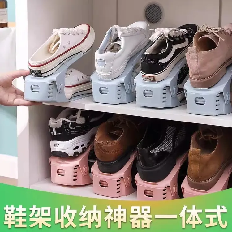 折叠鞋架省空间鞋子收纳神器简约收纳盒透明鞋柜分层隔板装放鞋箱