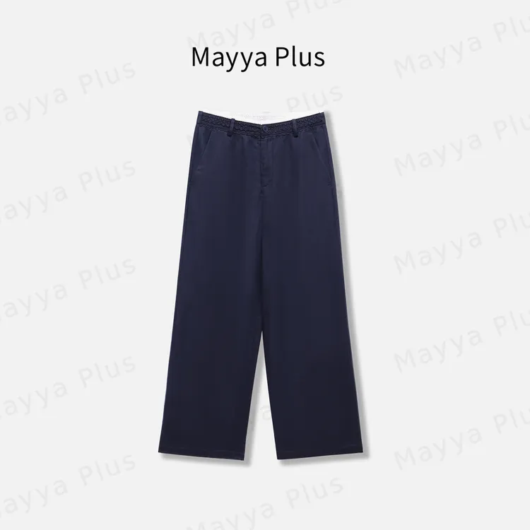 【长腿麻裤】Mayya Plus麦芽定制高级感休闲直筒裤亚麻裤子32527906