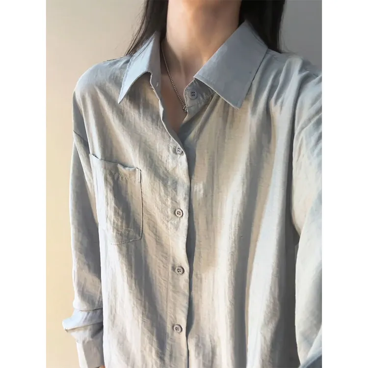 慵懒松弛感秋季衬衫男款外穿美式潮牌性冷淡风衬衣春秋青少年外套