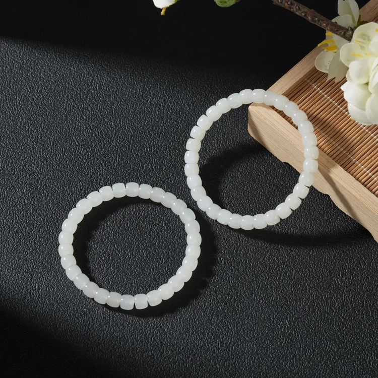 【云上叙】和田玉手串-多样性发一件-6.5x5mm-V66885-k（商城）