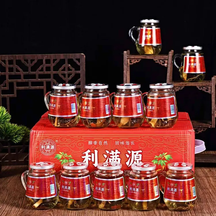 长白山小杯红色杯装人参虫草酒150毫升42度12瓶