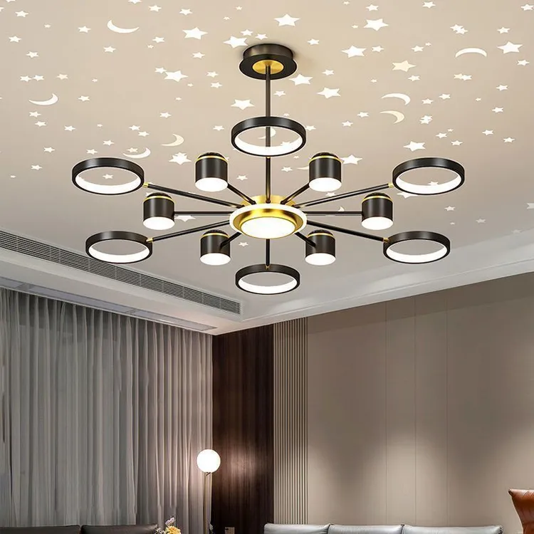 客厅吊灯2025新款创意星空吊灯简约大气北欧轻奢灯具组合全屋套餐