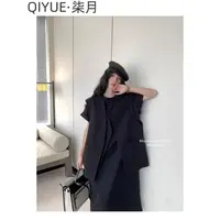 柒月家显瘦瘦纯色马夹百搭薄款常规纽扣马甲常规款春秋无袖