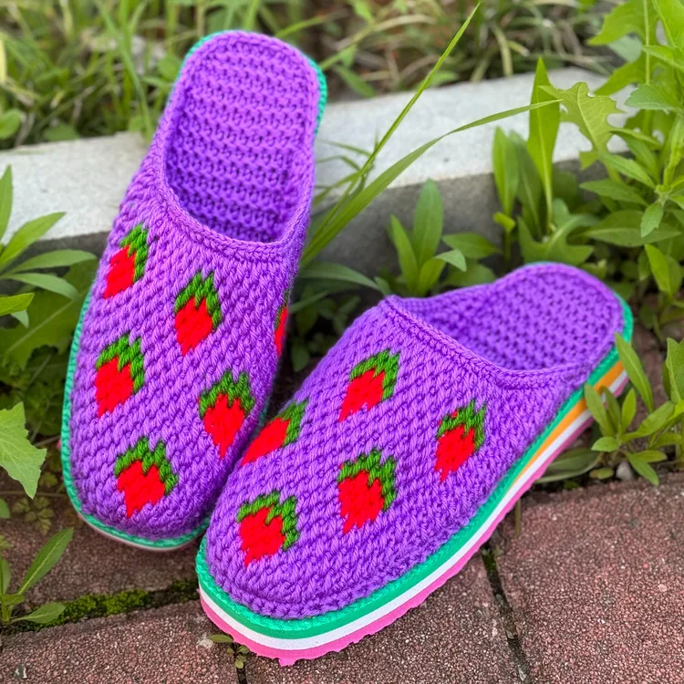 【成品】居家钩编鞋坡跟包头拖手工鞋时尚透气厚底春夏保暖情侣鞋拖