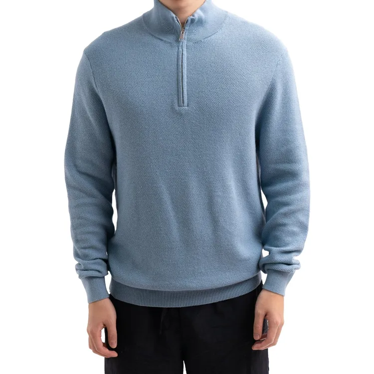 10900 Z版秋冬棉及山羊绒混纺拉链企领毛衣