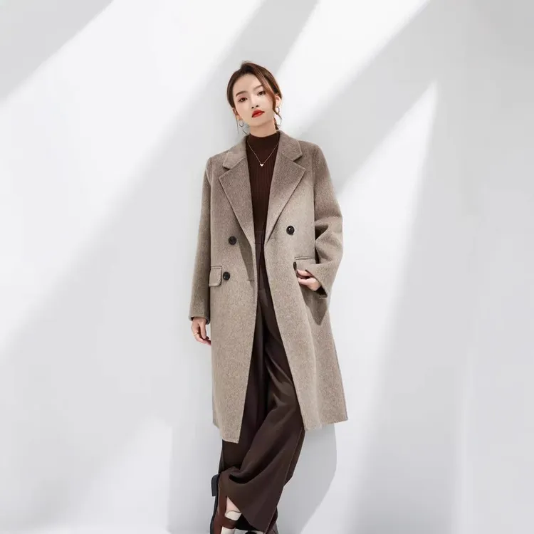 呢子双面羊绒大衣高端新款时尚百搭拍照2025年女装轻奢洋气女外套