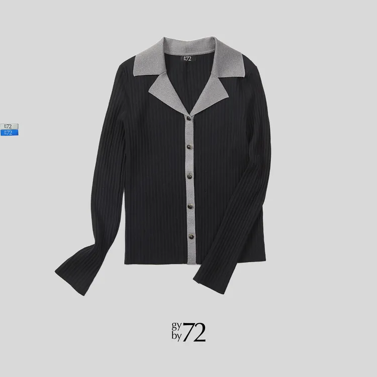 gy by 72/原创设计长袖V领针织衫软糯秋冬毛衣温暖女显瘦减龄开衫