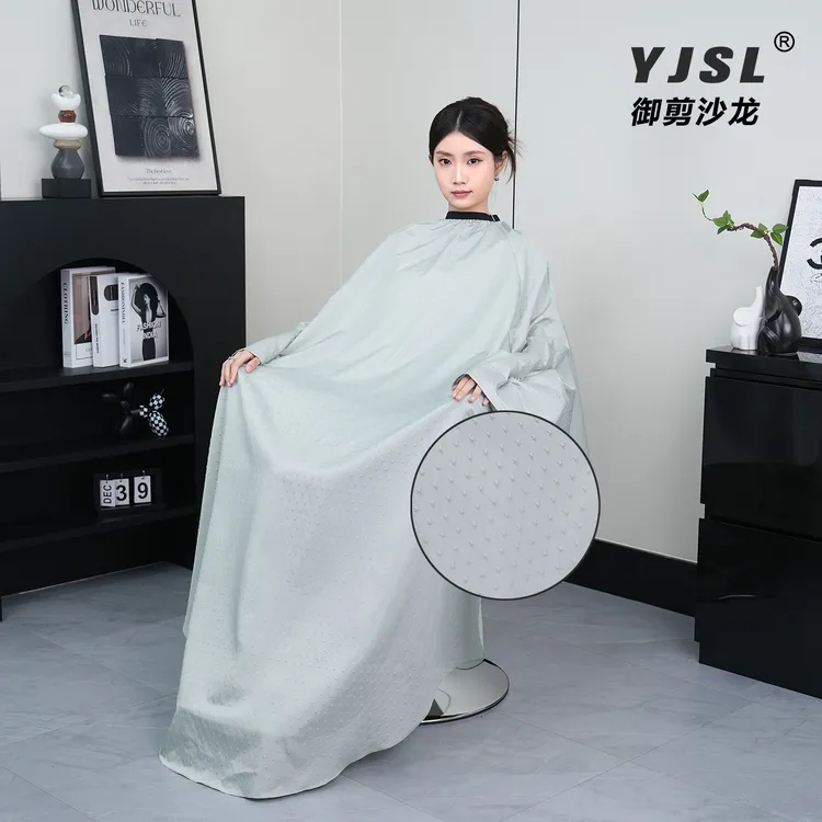 高档带袖加长不沾发理发围布发廊专用烫染剪发必备