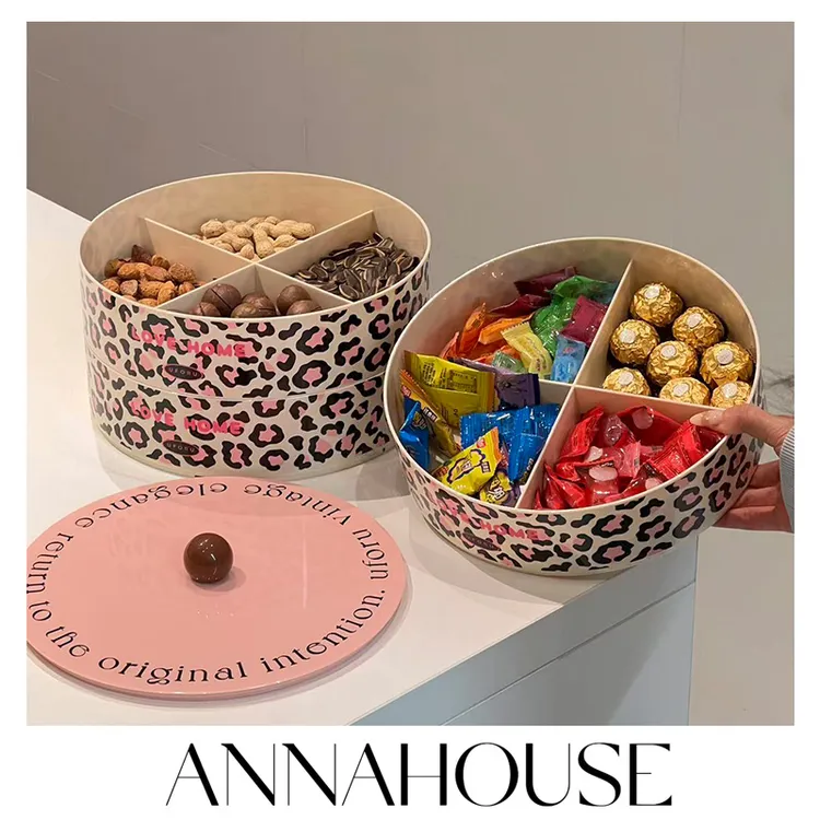 ANNAHOUSE干果盘坚果盒家用高端精致客厅茶几瓜子糖果收纳盒PH