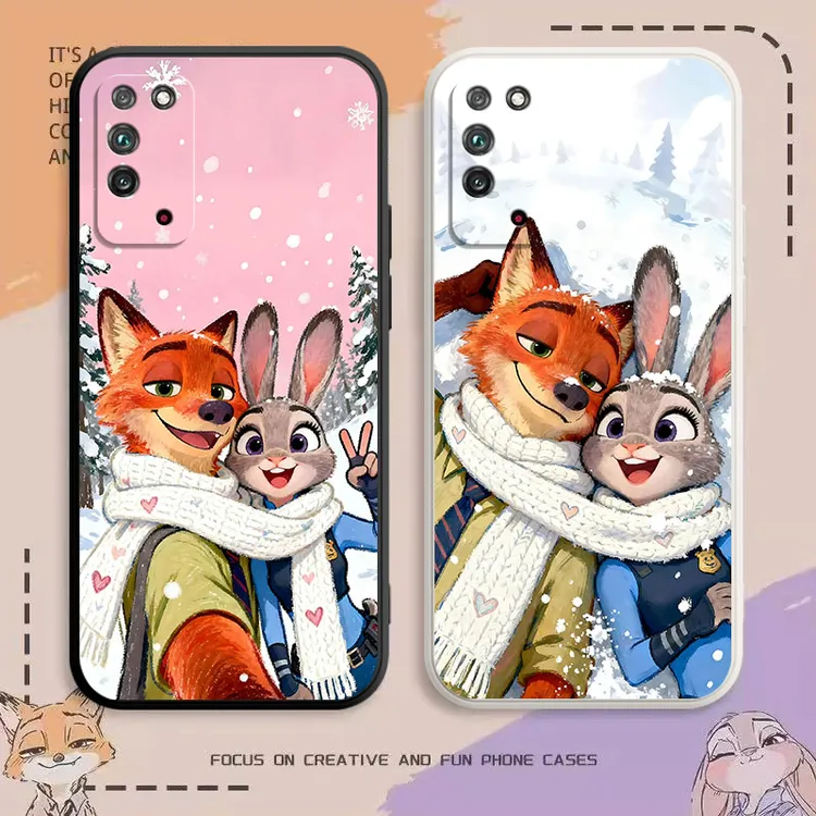 荣耀X10手机壳疯狂动物城2朱迪尼克可爱Q版情侣简约礼物防摔全包