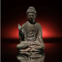 【2月23日古董拍卖】3710 明或更早 铜释迦说法坐像