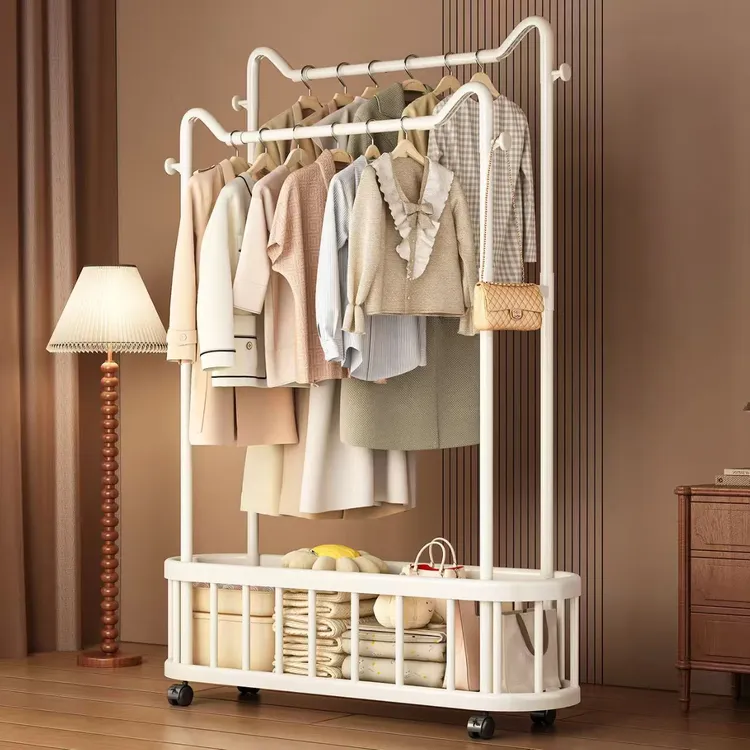 简易衣帽架可移动晾衣架室内房间置物架挂衣架家用卧室衣服收纳架