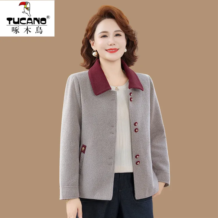 中年妈妈秋装外套洋气2025新款奶奶衣服大码中老年人女春秋款夹克