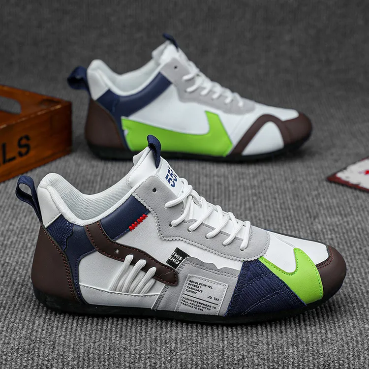 【设计师款】2025透气休闲高帮德训鞋复古拼色软底薄底男鞋