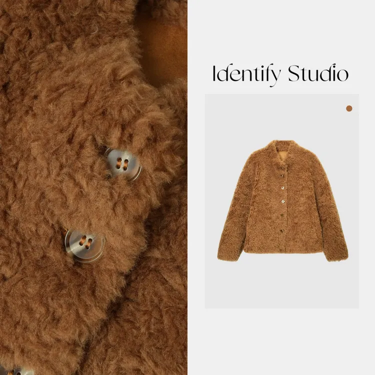 IDENTIFY冬季新款秋冬软糯小香风保暖排扣女外套上衣25AWG102579