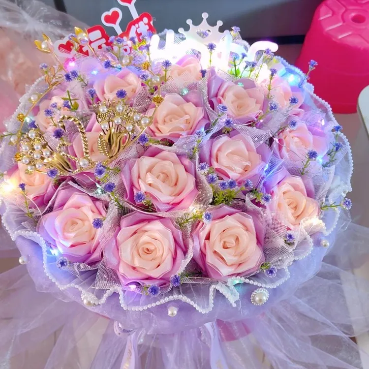 紫霞仙子玫瑰永生花 生日礼物  告白佳品 情人节送女生 浪漫礼物