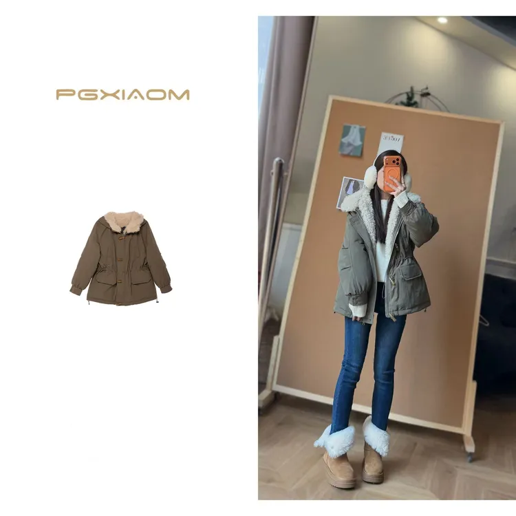 【PGXIAOM】润秀定制 军绿色羽绒服外套YR10626