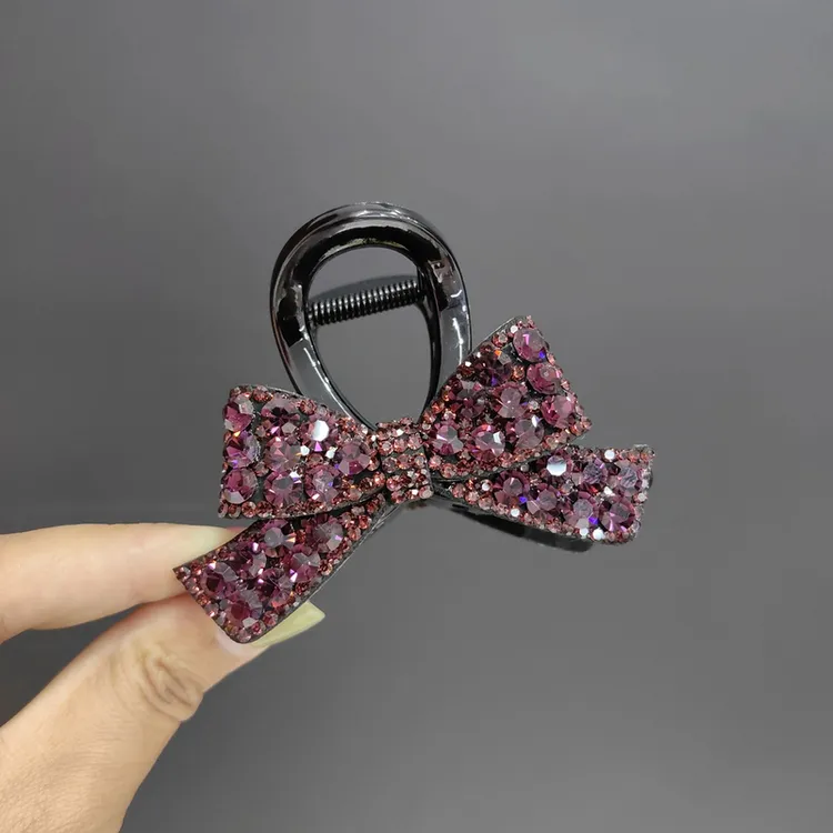 韩国施家钻抓夹网红款发夹气质夹子蝴蝶结盘发抓夹时尚盘发神器女