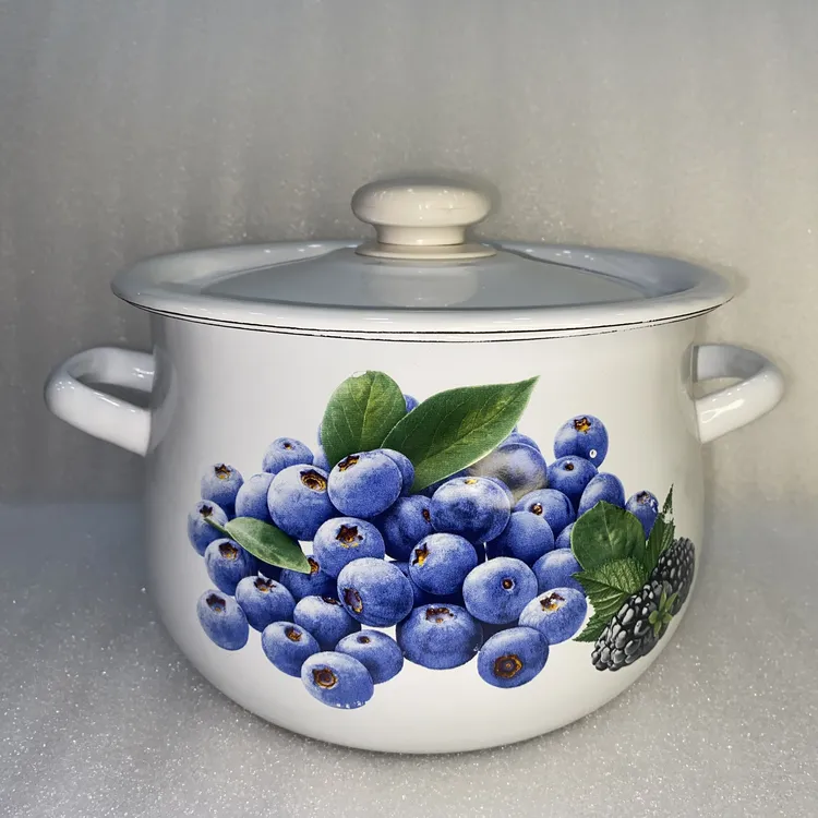 俄罗斯原装进口正品4.75升搪瓷双耳锅加厚新款炖汤锅家用大容量