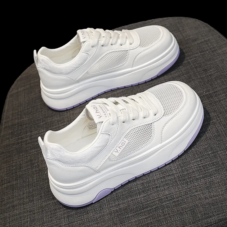 厚底小白鞋女2025夏季新款薄款网面透气板鞋爆款百搭运动休闲学生
