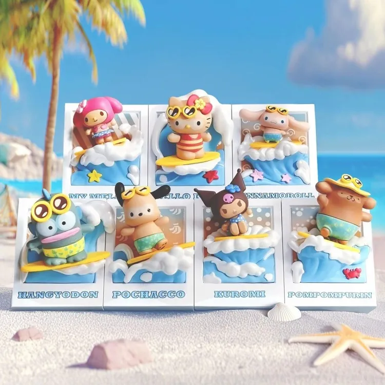 MINISO名创优品三丽鸥夏日冲浪磁吸盲盒冰箱贴可爱装饰周边礼物