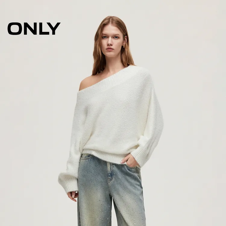 2026春季新款重工亮片纱线亲肤软糯针织衫女|126113027