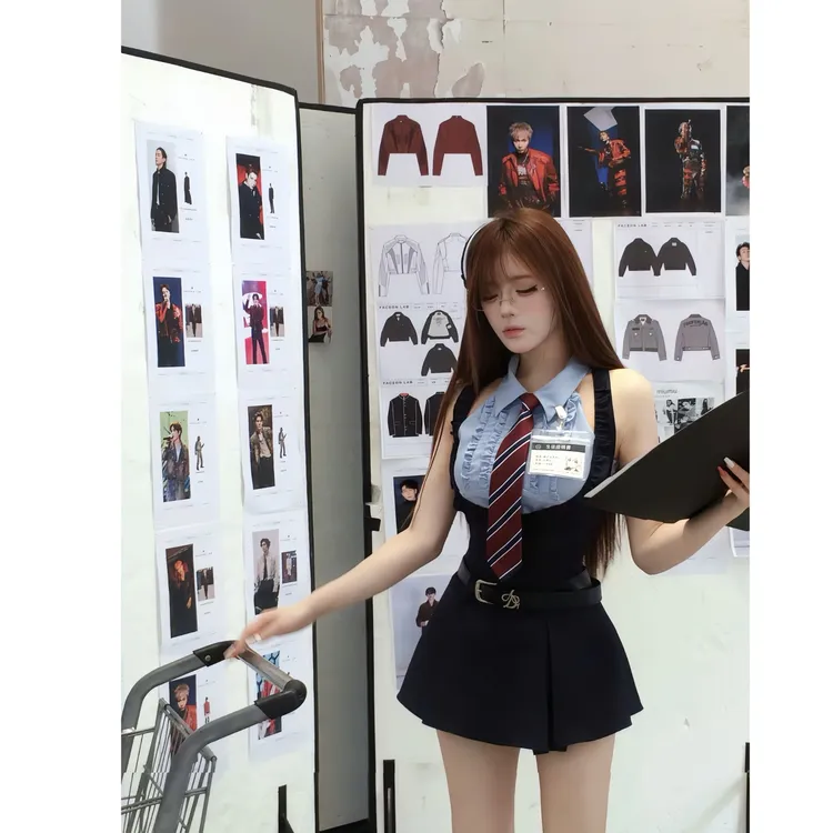 高智欧尼 夏季新款学院风韩系甜美可爱减龄约会显瘦小众上衣裙子