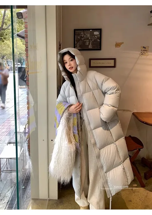 爆款羽绒服女正品长款连帽2025冬季新款气质显瘦小个子保暖外套