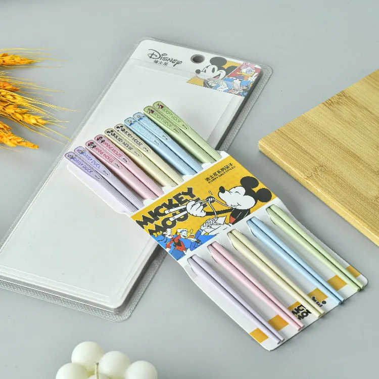 迪士尼筷子五彩合金防霉可爱日式防滑家用五色防潮