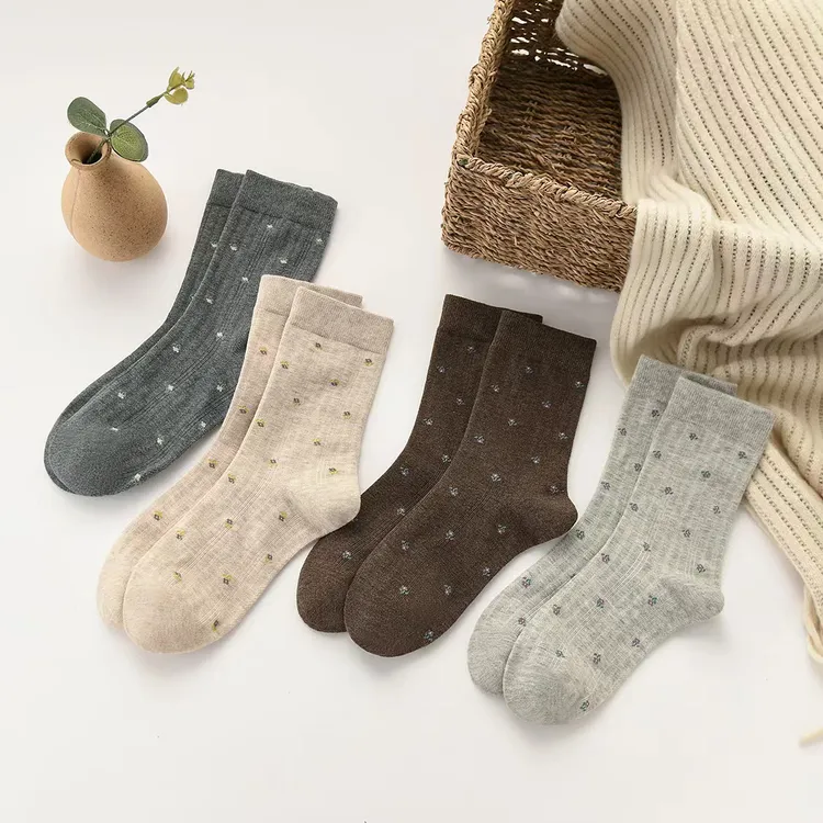 【秋冬新款】温柔小碎花袜子女士中筒袜ins风日系百搭堆堆袜长筒袜