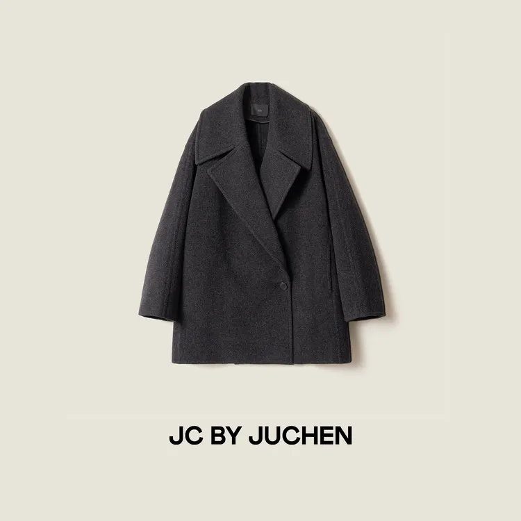 黑标线“柔中带挺 轻中有暖”秋冬高支全羊毛毛呢大衣外套 FW074982