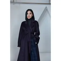 【妙妙精选】HUANGNAJI罗兰紫-长款时尚气质设计感羊毛大衣Y313
